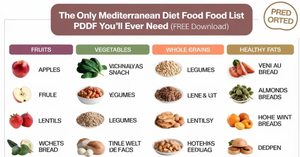 Mediterranean Diet Food List PDF